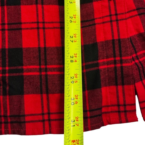 Talbots Womens 3X Red‎ Black Plaid Button Down Top Christmas Party Holidays NEW - Picture 13 of 13